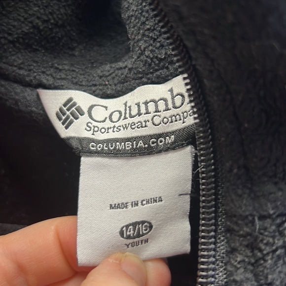 Black Columbia zip up fleece size 14/16 - Picture 3 of 4